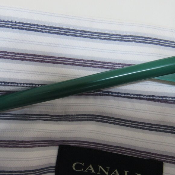 Canali Dress Shirt Men's Size 46|18 Long Sleeve Button-Up Made In Italy - Picture 6 of 7